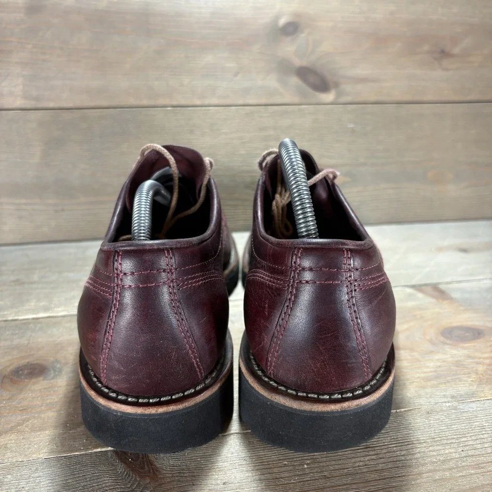 ll bean katahdin iron works mens size 8 shoes red leather work oxfords